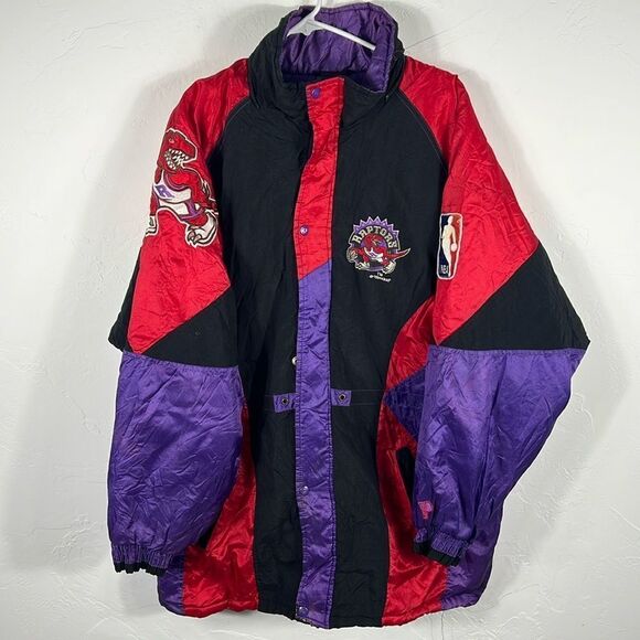 🔥🏀 Vintage 1994 TORONTO RAPTORS NBA Pro Player Puffer Jacket Men Sz XL - GUC - Picture 2 of 11